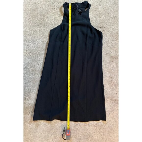 Ann Taylor black lined halter dress size 2 twee whimsigoth 90s office lbd - Picture 3 of 8